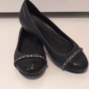 Crocs Black Women's Flats with Rhinestone Detail Size 8